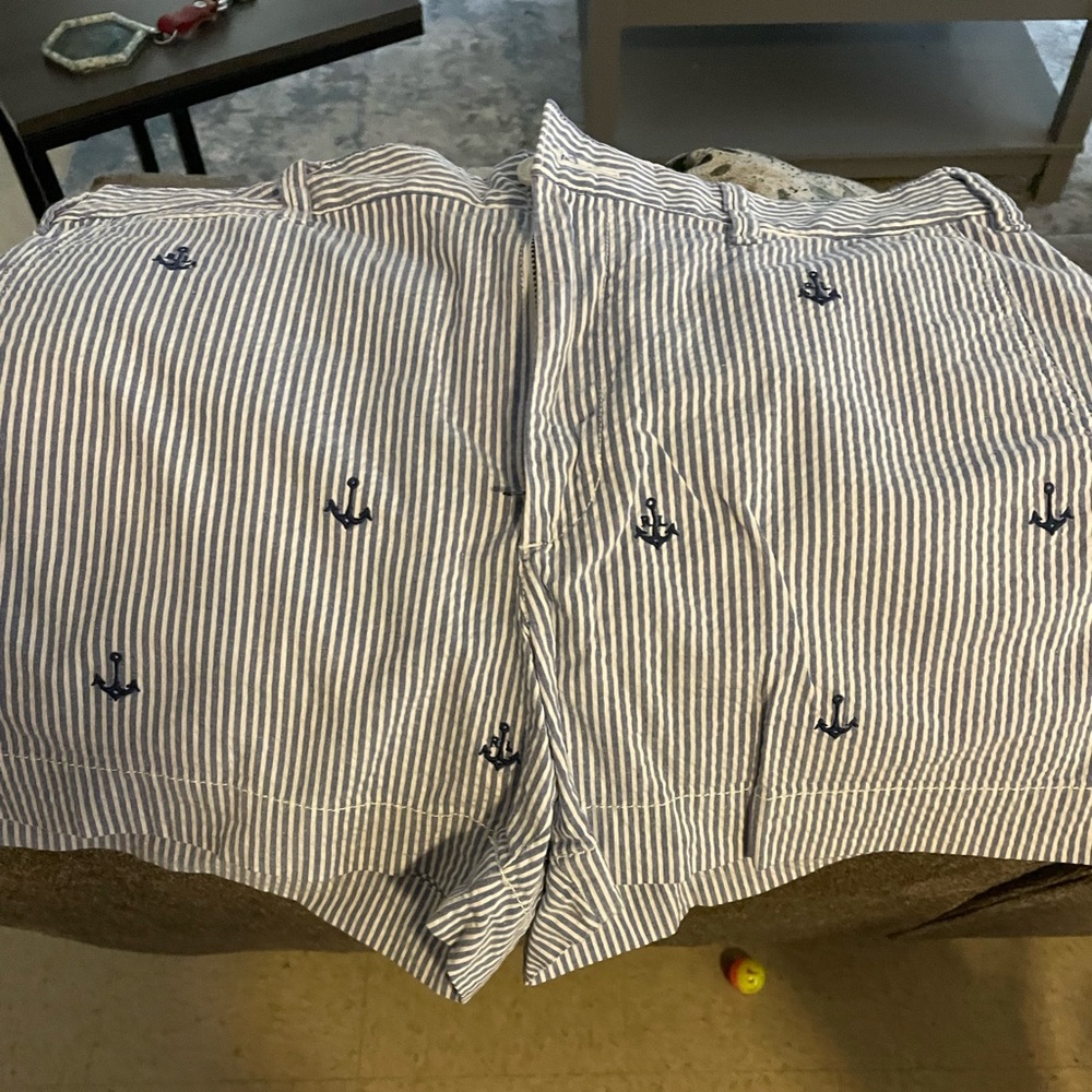 Polo by Ralph Lauren blue:white striped shirt with embroidered anchors